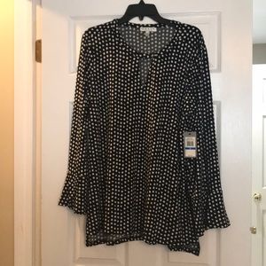 NWT Chaus tunic style blouse - bulk polka dots- XL